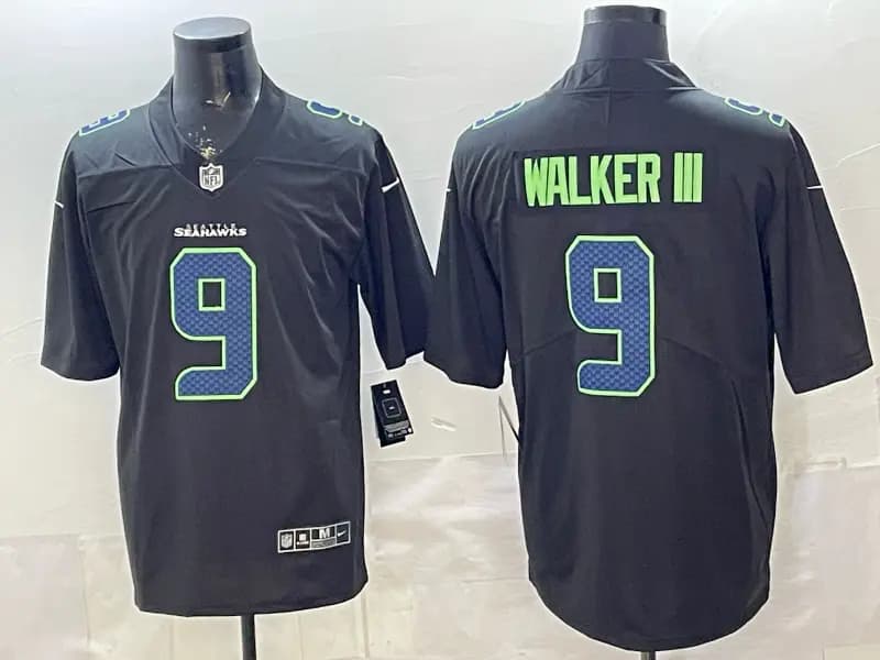 Men's Seattle Seahawks Vapor Limited Jersey - All Stitched 9  Walker III