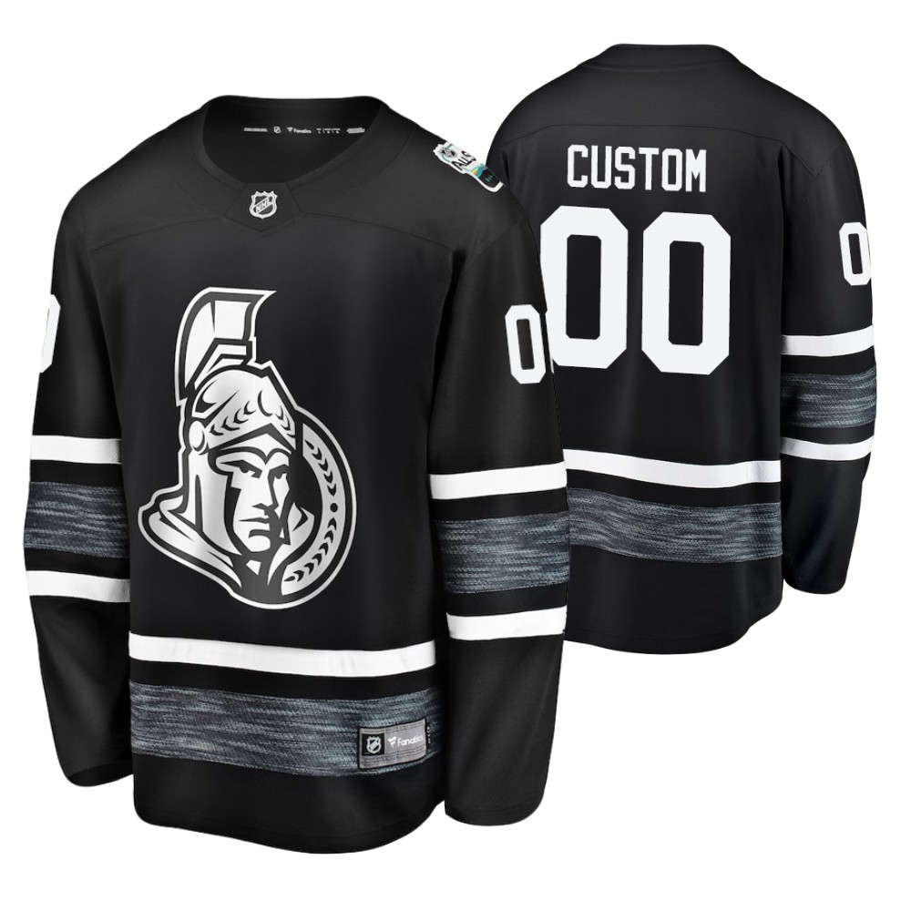 Men's Senators #00 Custom Black 2019 NHL All-Star Jersey