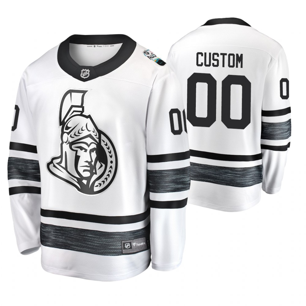 Men's Senators #00 Custom White 2019 NHL All-Star Jersey