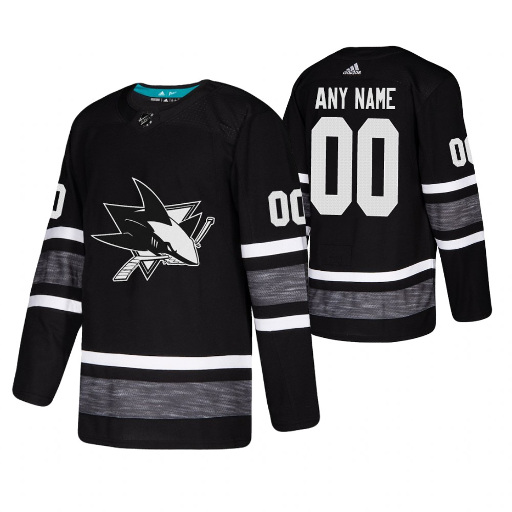 Men's Sharks #00 Custom Black 2019 NHL All-Star Authentic Jersey