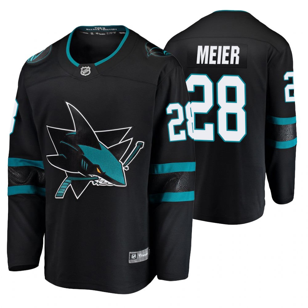 Men's Sharks #28 Timo Meier Fanatics Branded Alternate Breakaway Jersey Black