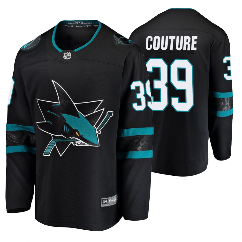 Men's Sharks #39 Logan Couture Fanatics Branded Alternate Breakaway Jersey Black