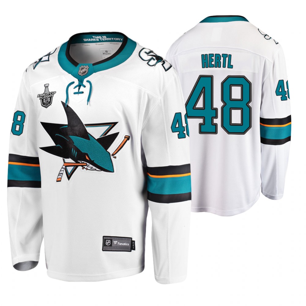 Men's Sharks #48 Tomas Hertl Stanley Cup Playoffs Away Jersey
