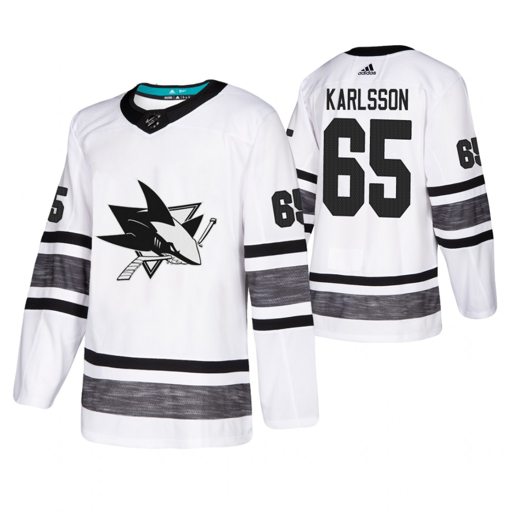 Men's Sharks #65 Erik Karlsson White 2019 NHL All-Star Jersey