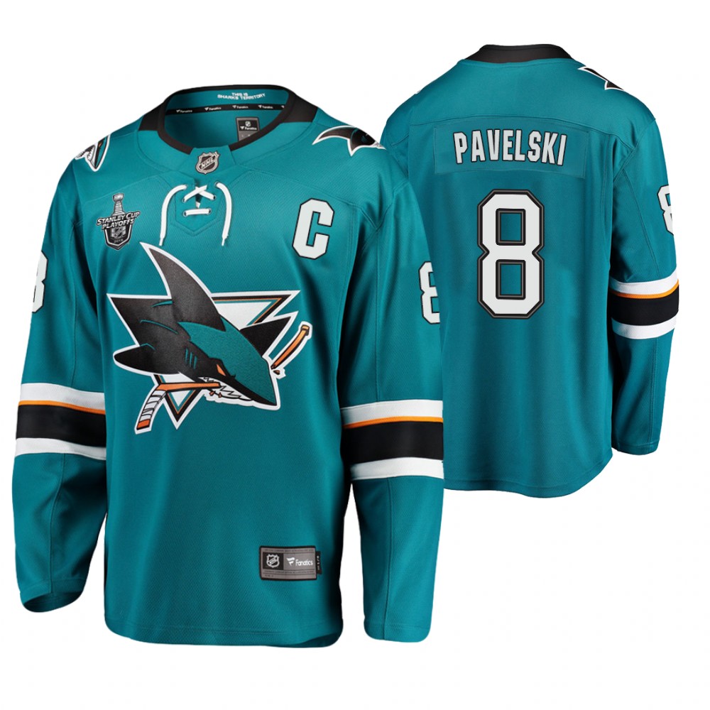 Men's Sharks #8 Joe Pavelski Stanley Cup Playoffs Breakaway Jersey