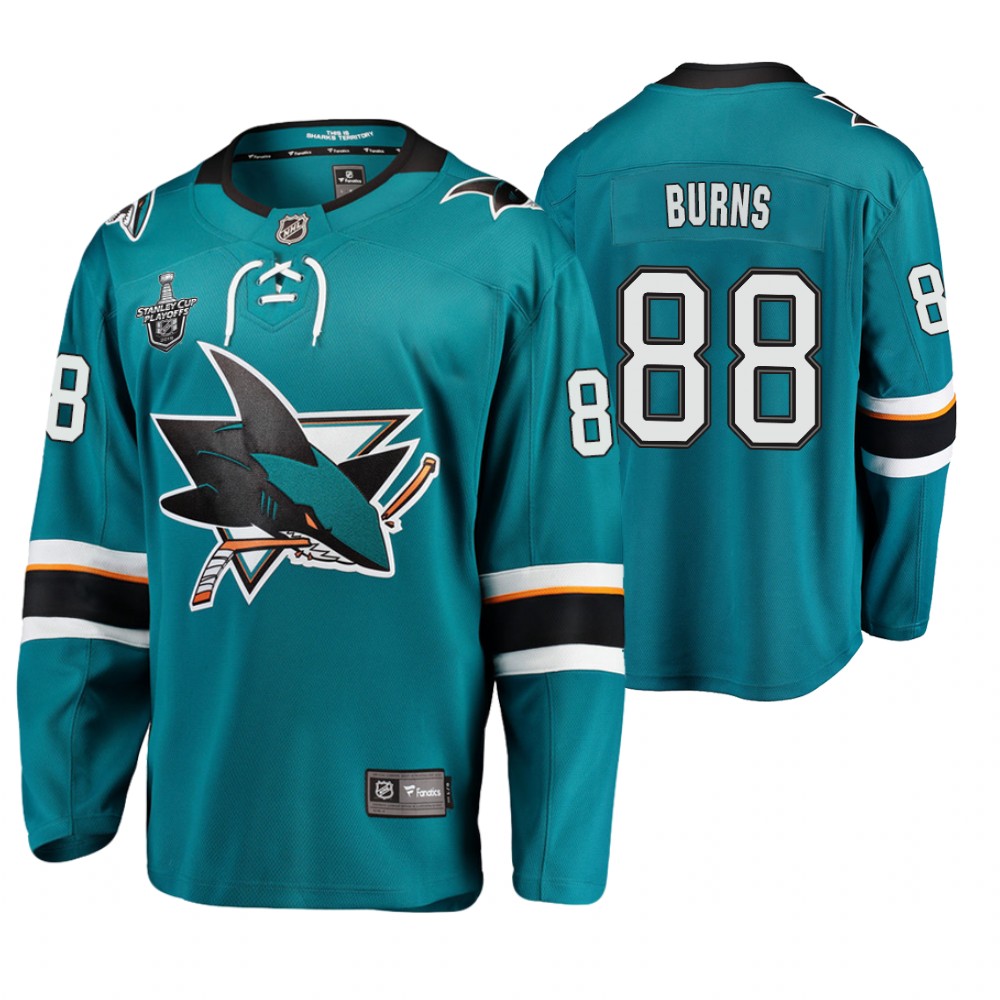 Men's Sharks #88 Brent Burns Stanley Cup Playoffs Breakaway Jersey