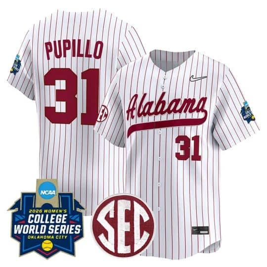 Men's Size - Alabama Softball 2026 World Series (WCWS) Vapor Premier Limited Jersey - A    Alexis Pupillo   31