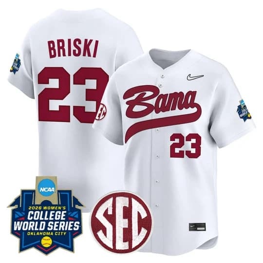 Men's Size - Alabama Softball 2026 World Series (WCWS) Vapor Premier Limited Jersey - All Sti 23Jocelyn Briski