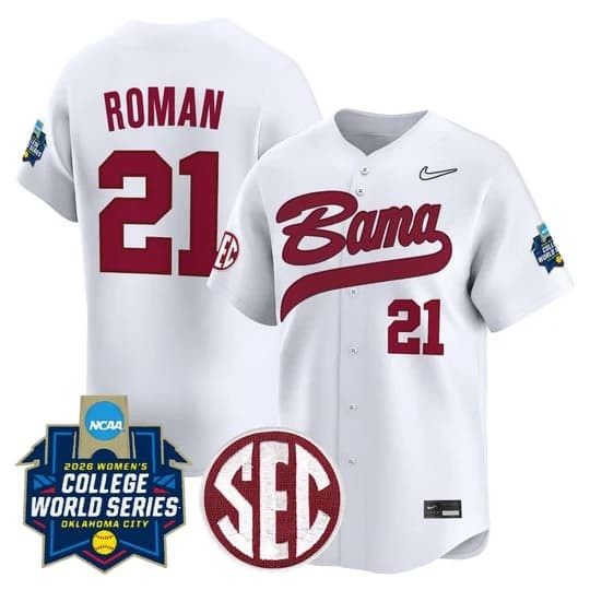 Men's Size - Alabama Softball 2026 World Series (WCWS) Vapor Premier Limited Jersey - All Stitch   Ana Roman 21