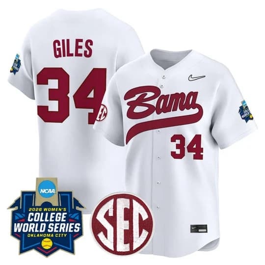 Men's Size - Alabama Softball 2026 World Series (WCWS) Vapor Premier Limited Jersey - All Stitch34 Marlie Giles