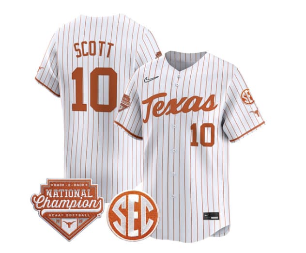 Men's Size - Texas Longhorns 2026 Back-To-Back World Series (WCWS) Champions Vapor Premier Limited Jersey - All Stitched Viviana Martinez    10
