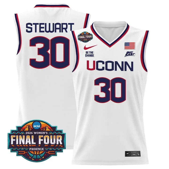 Men's Size - UConn Huskies 2026 Women's Tournament Final Four Basketball Jersey - All Stitched Breanna Stewart    30