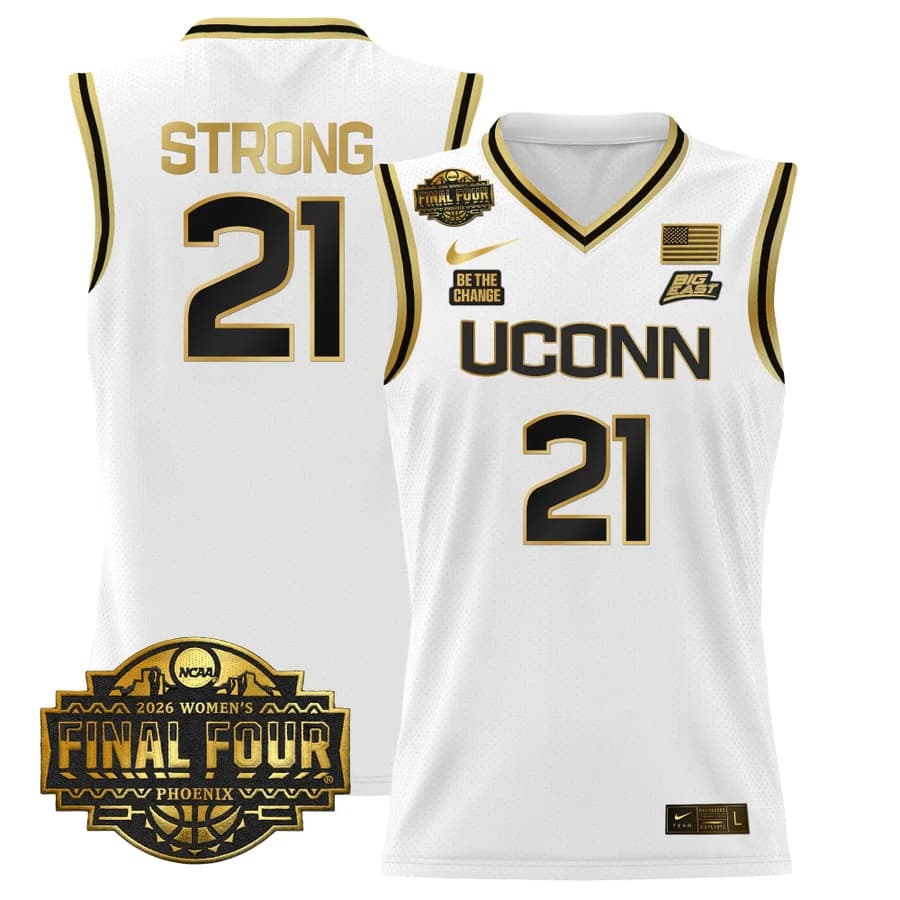 Men's Size - UConn Huskies 2026 Women's Tournament Final Four Basketball Jersey - All Stitched Sarah Strong