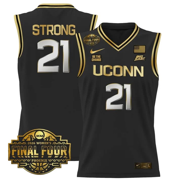 Men's Size - UConn Huskies 2026 Women's Tournament Final Four Basketball Jersey - All Stitched Sarah Strong21