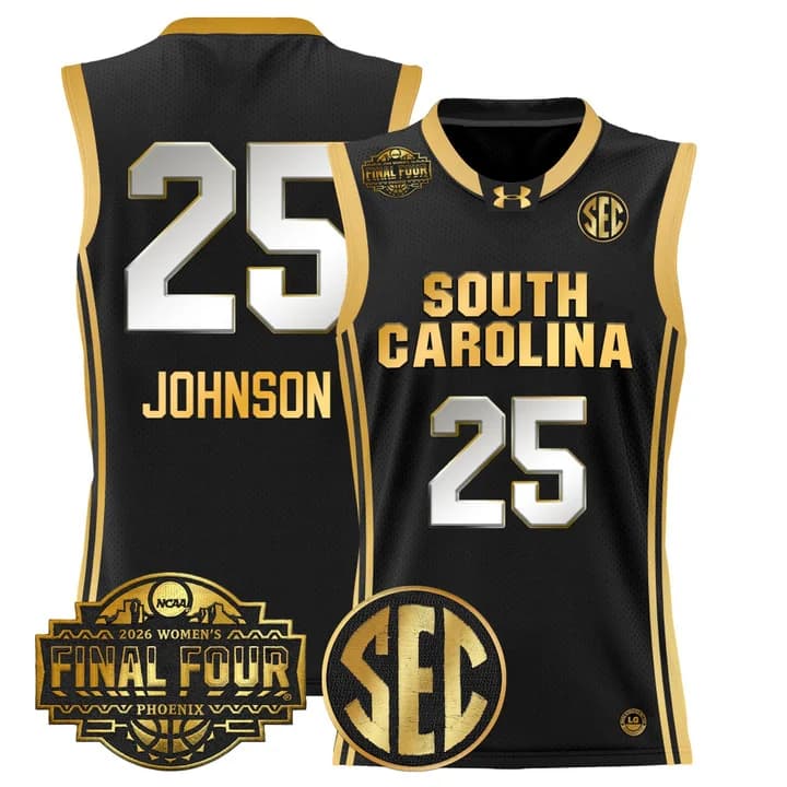 Men's Size South Carolina Gamecocks 2026 Women's Tournament Final Four Basketball Jersey - All Stitched 25 Raven Johnson