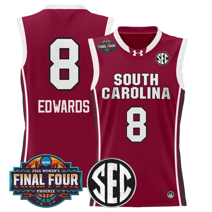 Men's Size South Carolina Gamecocks 2026 Women's Tournament Final Four Basketball Jersey - All Stitched Joyce Edwards 8