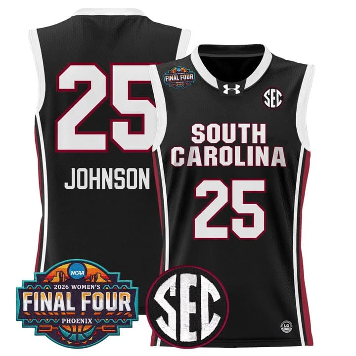 Men's Size South Carolina Gamecocks 2026 Women's Tournament Final Four Basketball Jersey - All Stitched Raven Johnson  25