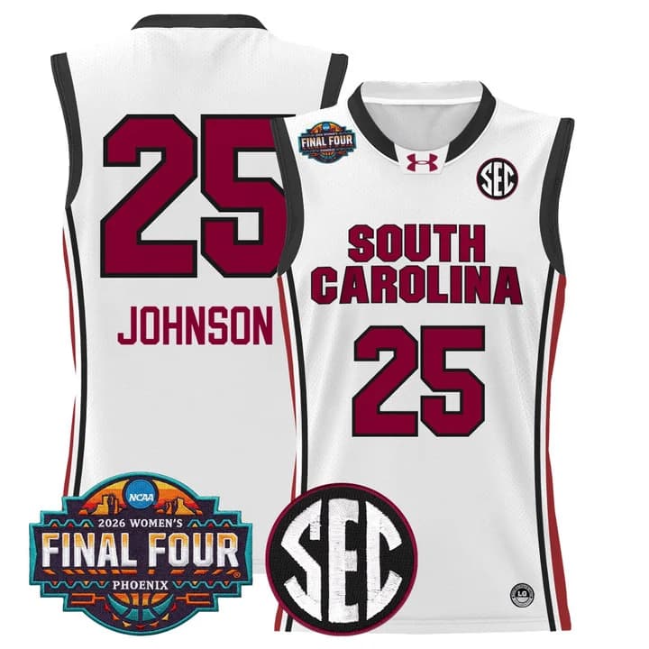 Men's Size South Carolina Gamecocks 2026 Women's Tournament Final Four Basketball Jersey - All Stitched Raven Johnson