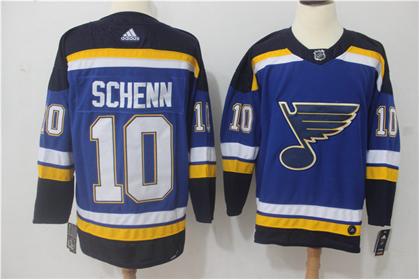 Men's St. Louis Blues #10 Brayden Schenn adidas Home Blue Jersey Stitched