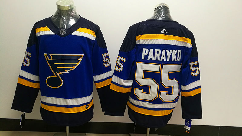 Men's St. Louis Blues #55 Colton Parayko adidas Home Blue Jersey Stitched