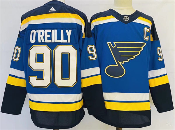 Men's St. Louis Blues #90 Ryan O'Reilly adidas Home Blue Jersey Stitched