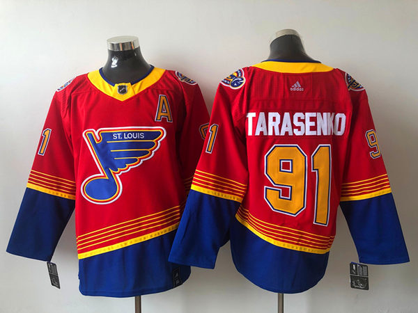Men's St. Louis Blues #91 Vladimir Tarasenko 2021 Red Blue Reverse Retro Jersey Stitched