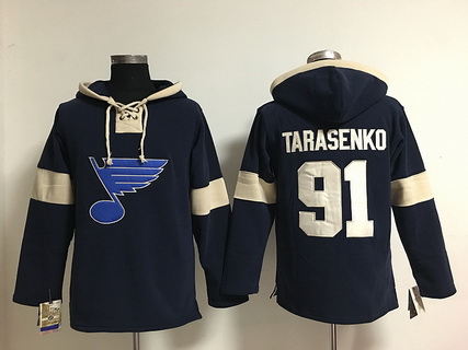 Men's St. Louis Blues #91 Vladimir Tarasenko Old Time Hockey 2014 Navy Blue Hoodie Stitched