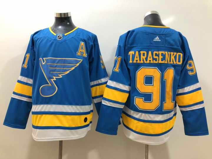 Men's St. Louis Blues #91 Vladimir Tarasenko adidas Blue Alternate Jersey Stitched