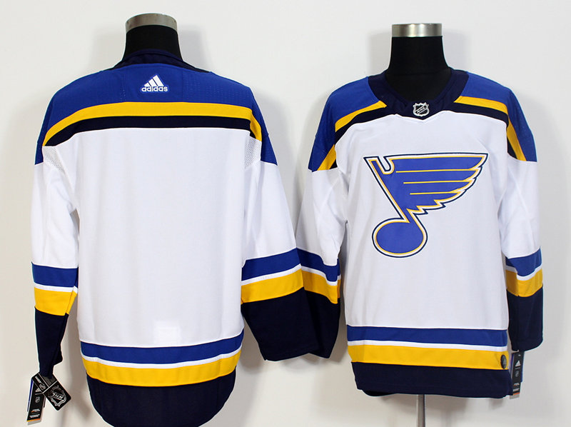Men's St. Louis Blues Blank adidas Away White Jersey Stitched