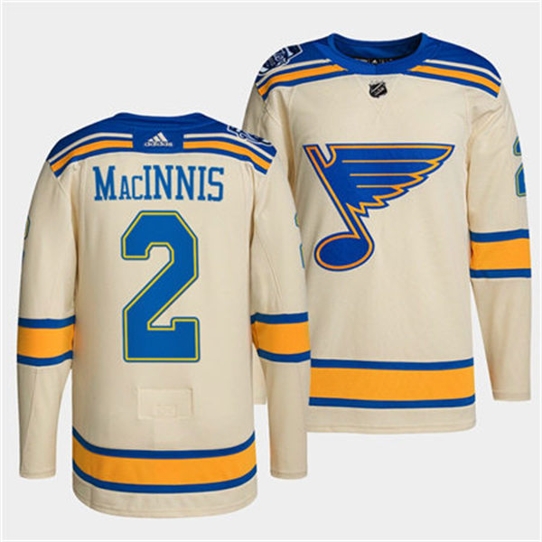 Men's St. Louis Blues Retired Player #2 Al Macinnis adidas Cream 2022 Winter Classic Edition Jersey Stitched