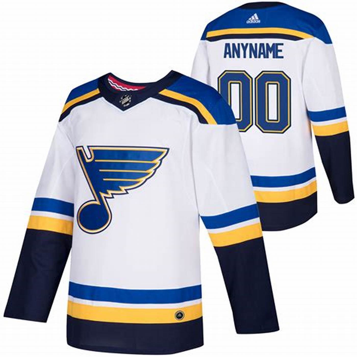 Men's St. Louis Blues adidas White Away Custom Jersey Stitched