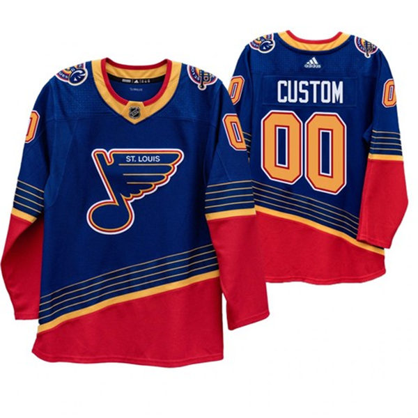 Men's St. Louis Blues adidas adidas Blue Retro 1990's Custom Jersey Stitched