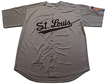 Men's St. Louis Browns Custom 1953 Grey MITCHELL & NESS Cooperstown Throwback Jersey