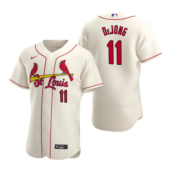 Men's St. Louis Cardinals #11 Paul DeJong Nike Cream Alternate Flex Base Player Jersey