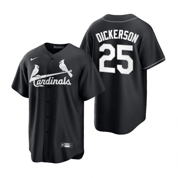 Men's St. Louis Cardinals #25 Corey Dickerson Nike 2021 Black White Fashion Jersey