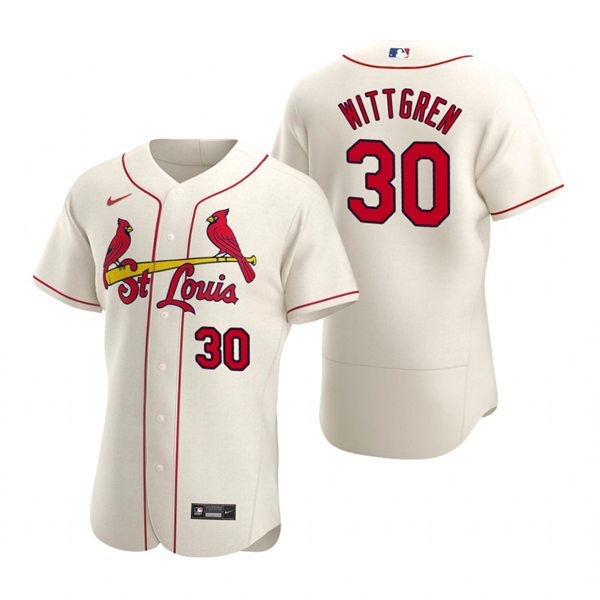 Men's St. Louis Cardinals #30 Nick Wittgren Nike Cream Alternate FlexBase Player Jersey