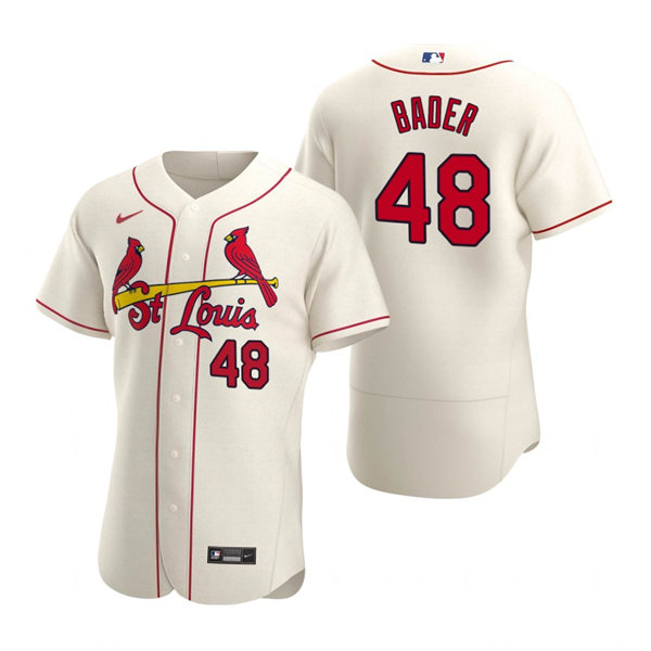 Men's St. Louis Cardinals #48 Harrison Bader Nike Cream Alternate Flex Base Player Jersey