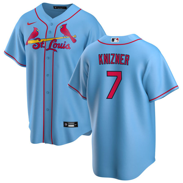 Men's St. Louis Cardinals #7 Andrew Knizner Nike Light Blue Alternate CoolBase Jersey