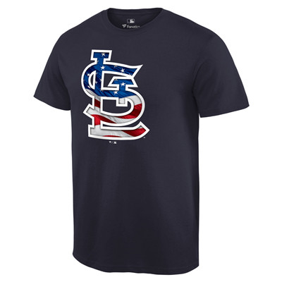 Men's St. Louis Cardinals Navy Banner Wave T-Shirt