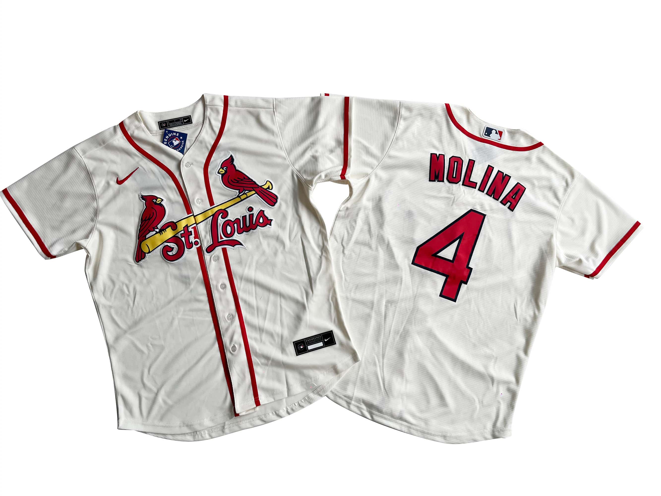 Men's St. Louis Cardinals Yadier Molina Nike Cream Alternate Official Replica Player Jersey