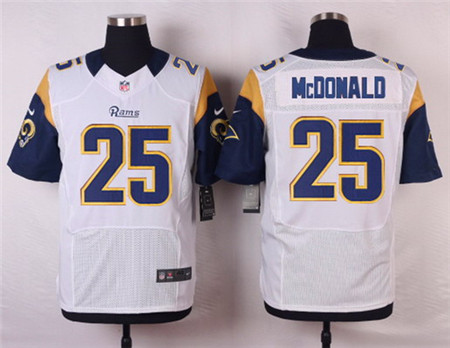 Men's St. Louis Rams #25 T. J. McDonald White Road NFL Nike Elite Jersey