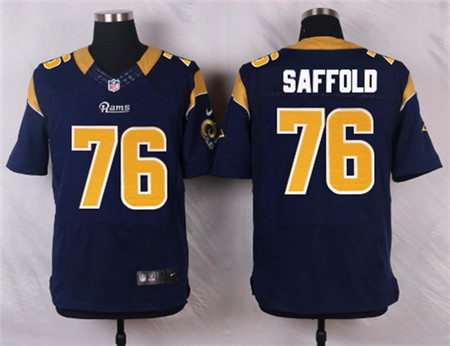 Men's St. Louis Rams #76 Rodger Saffold Navy Blue Team Color NFL Nike Elite Jersey