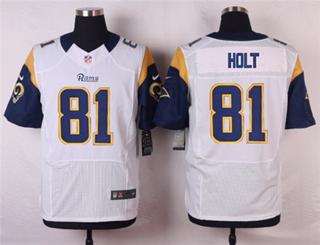 Men's St. Louis Rams #81 Torry Holt White Road NFL Nike Elite Jersey