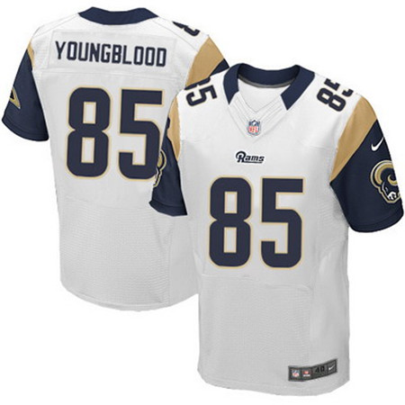 Men's St. Louis Rams #85 Jack Youngblood White Road NFL Nike Elite Jersey