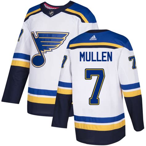 Men's St.Louis Blues Retired Player#7 Joe Mullen adidas Away White Jersey Stitched