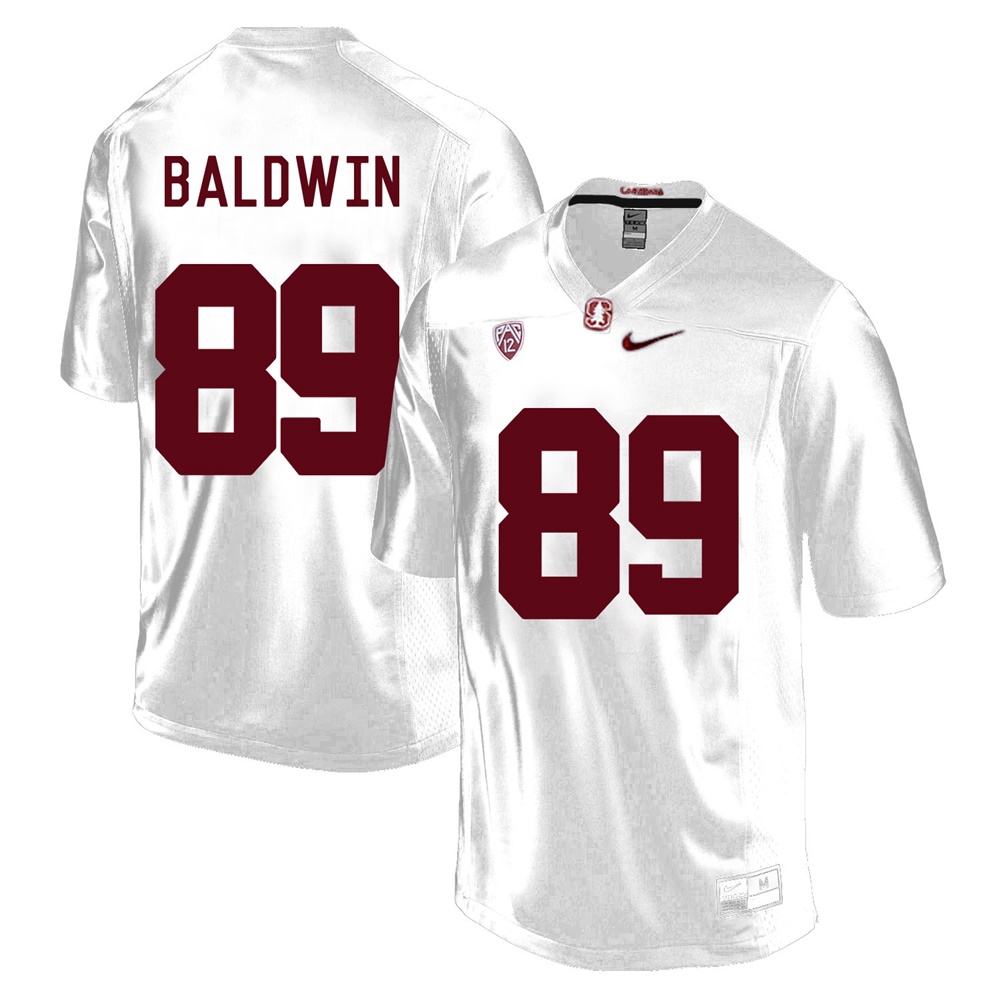 Men's Stanford Cardinal #89 Doug Baldwin Nike White NCAA College Football Game Jersey
