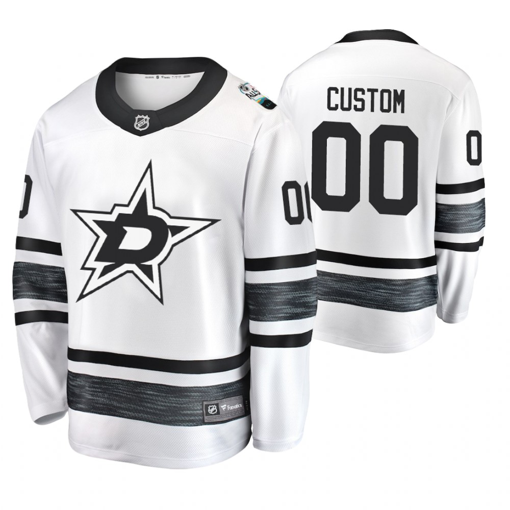 Men's Stars #00 Custom White 2019 NHL All-Star Jersey