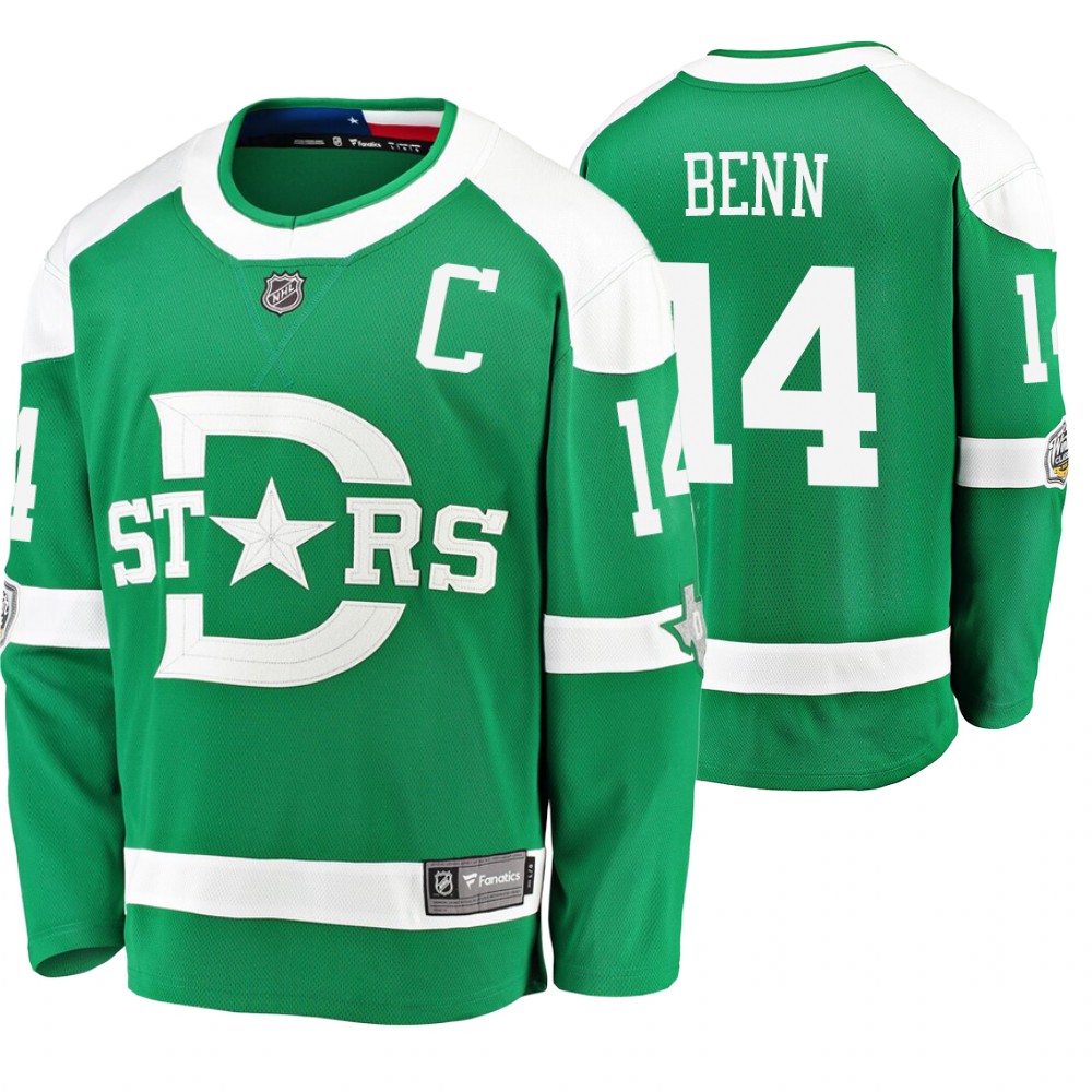 Men's Stars #14 Jamie Benn 2020 Winter Classic Jersey - Green