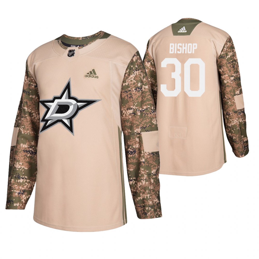 Men's Stars #30 Ben Bishop Veterans Day Jersey - Camo