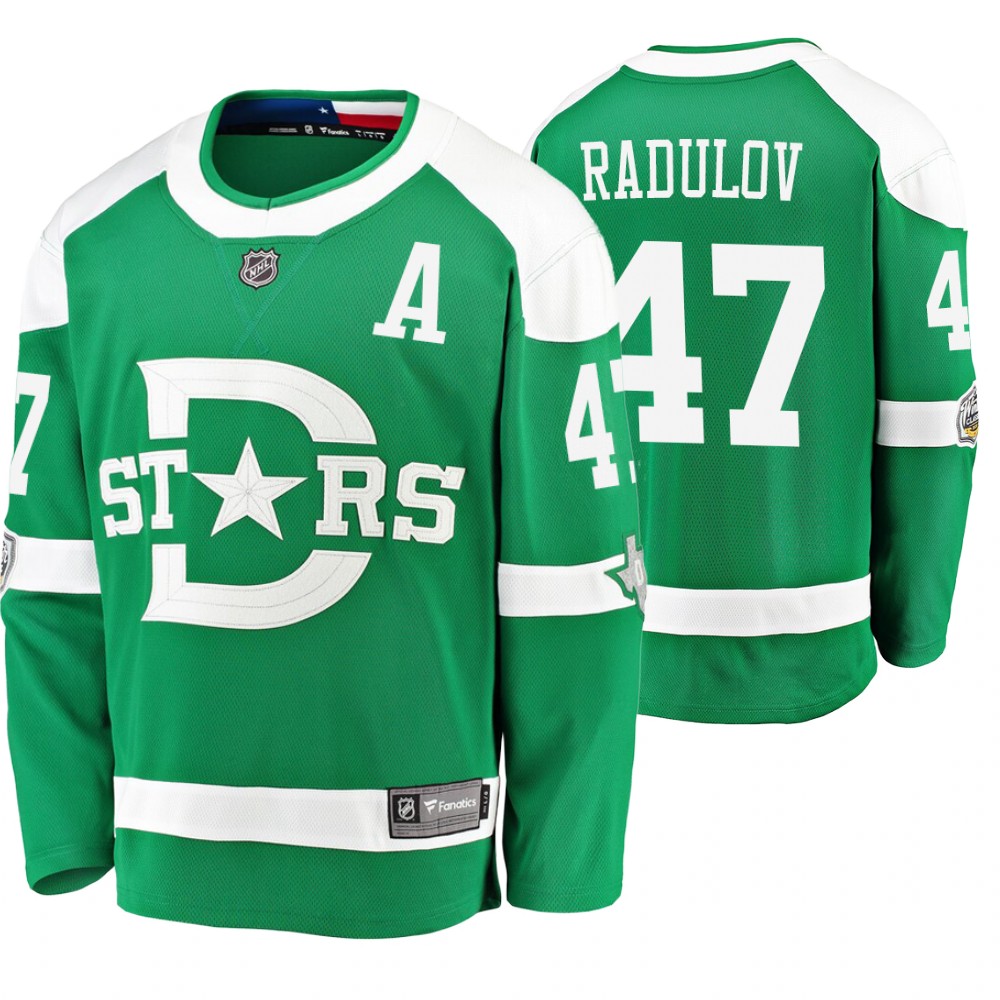 Men's Stars #47 Alexander Radulov 2020 Winter Classic Jersey - Green